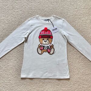 Moschino Cream Teddy Bear Long Sleeve Tee